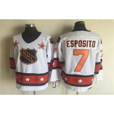 1980 All Star #7 Phil Esposito White CCM Throwback Stitched NHL Jersey