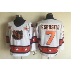 1980 All Star #7 Phil Esposito White CCM Throwback Stitched NHL Jersey