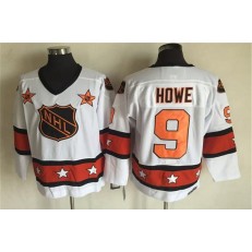 1980 All Star #9 Gordie Howe White CCM Throwback Stitched NHL Jersey