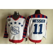 1992 All Star #11 Mark Messier White CCM Throwback 75TH Stitched NHL Jersey