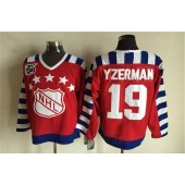 1992 All Star #19 Steve Yzerman Red CCM Throwback 75TH Stitched NHL Jersey