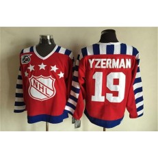1992 All Star #19 Steve Yzerman Red CCM Throwback 75TH Stitched NHL Jersey