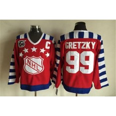 1992 All Star #99 Wayne Gretzky Red CCM Throwback 75TH Stitched NHL Jersey