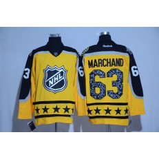 Boston Bruins #63 Brad Marchand Yellow Atlantic Division 2017 All Star NHL Jersey