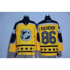 Tampa Bay Lightning #86 Nikita Kucherov Yellow Atlantic Division 2017 All Star NHL Jersey