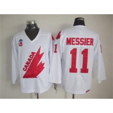 Olympic 1991 CA. #11 Mark Messier White CCM Throwback Stitched NHL Jersey