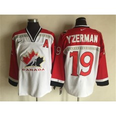 Team CA. #19 Steve Yzerman White Red Nike Throwback Stitched NHL Jersey