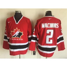 Team CA. #2 Red Al MacInnis Black 2002 Olympic Nike Throwback Stitched NHL Jersey