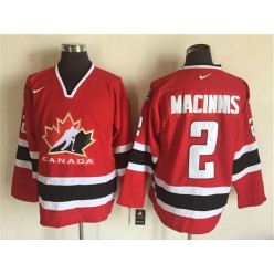 Team CA. #2 Red Al MacInnis Black 2002 Olympic Nike Throwback Stitched NHL Jersey