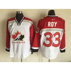 Team CA. #33 Patrick Roy White Red Nike Throwback Stitched NHL Jersey