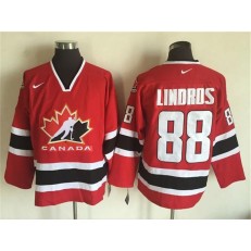 Team CA. #88 Red Eric Lindros Black 2002 Olympic Nike Throwback Stitched NHL Jersey