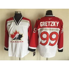 Team CA. #99 Wayne Gretzky White Red Nike Throwback Stitched NHL Jersey