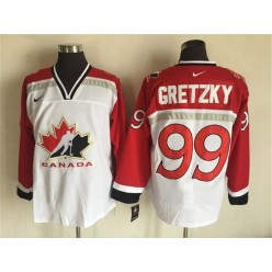 Team CA. #99 Wayne Gretzky White Red Nike Throwback Stitched NHL Jersey