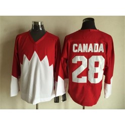 Team Canada #28 Red White 1972 Commemorative CCM Stitched NHL Jersey