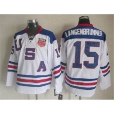 Team USA #15 Jamie Langenbrunne White 2010 Olympic 1960 Throwback Stitched NHL Jersey