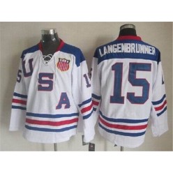 Team USA #15 Jamie Langenbrunne White 2010 Olympic 1960 Throwback Stitched NHL Jersey