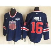 Team USA #16 Brett Hull Navy Blue 2014 Olympic Nike Throwback Stitched NHL Jersey