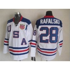 Team USA #28 Brian Rafalski White 2010 Olympic 1960 Throwback Stitched NHL Jersey