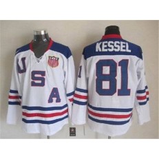 Team USA #81 Phil Kessel White 2010 Olympic 1960 Throwback Stitched NHL Jersey