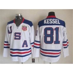 Team USA #81 Phil Kessel White 2010 Olympic 1960 Throwback Stitched NHL Jersey