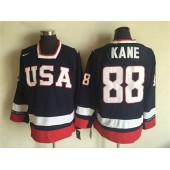 Team USA #88 Patrick Kane Navy Blue 2010 Olympic 1960 Throwback Stitched NHL Jersey