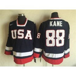 Team USA #88 Patrick Kane Navy Blue 2010 Olympic 1960 Throwback Stitched NHL Jersey