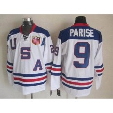 Team USA #9 Zach Parise White 2010 Olympic 1960 Throwback Stitched NHL Jersey