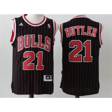 Chicago Bulls #21 Jimmy Butler Black Stripe 2016 Stitched NBA Jersey