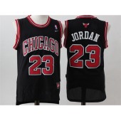 Chicago Bulls #23 Michael Jordan Black Big Letter Stitched NBA Jersey