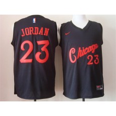 Chicago Bulls #23 Michael Jordan Black Red Letter Nike Logo Stitched NBA Jersey
