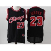 Chicago Bulls #23 Michael Jordan Black Small Letter Stitched NBA Jersey