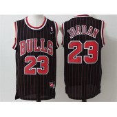 Chicago Bulls #23 Michael Jordan Black Stripe Stitched NBA Jersey
