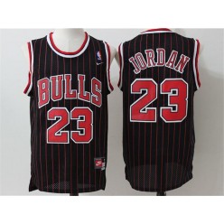 Chicago Bulls #23 Michael Jordan Black Stripe Stitched NBA Jersey