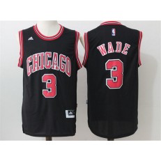 Chicago Bulls #3 Dwyane Wade Black 2016 Stitched NBA Jersey