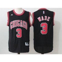 Chicago Bulls #3 Dwyane Wade Black 2016 Stitched NBA Jersey