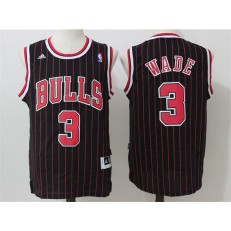 Chicago Bulls #3 Dwyane Wade Black Stripe 2016 Stitched NBA Jersey