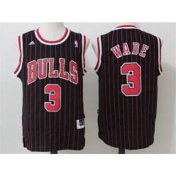 Chicago Bulls #3 Dwyane Wade Black Stripe 2016 Stitched NBA Jersey