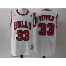 Chicago Bulls #33 Scottie Pippen White Throwback Stitched NBA Jersey