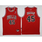 Chicago Bulls #45 Michael Jordan Red Throwback Stitched NBA Jersey