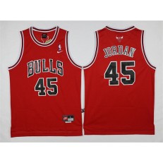 Chicago Bulls #45 Michael Jordan Red Throwback Stitched NBA Jersey