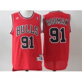 Chicago Bulls #91 Dennis Rodman Red Throwback Stitched NBA Jersey