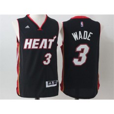 Miami Heat #3 Dwyane Wade Black Stitched NBA Jersey