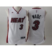 Miami Heat #3 Dwyane Wade White Stitched NBA Jersey
