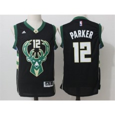 Milwaukee Bucks #12 Jabari Parker Black 2015 Stitched NBA Jersey
