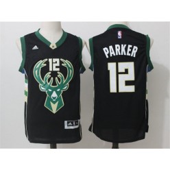 Milwaukee Bucks #12 Jabari Parker Black 2015 Stitched NBA Jersey