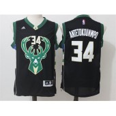 Milwaukee Bucks #34 Giannis Antetokounmpo Black 2015 Stitched NBA Jersey