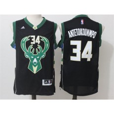 Milwaukee Bucks #34 Giannis Antetokounmpo Black 2015 Stitched NBA Jersey