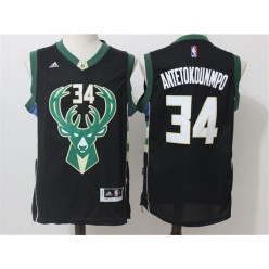 Milwaukee Bucks #34 Giannis Antetokounmpo Black 2015 Stitched NBA Jersey