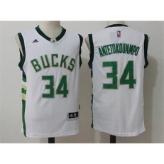 Milwaukee Bucks #34 Giannis Antetokounmpo White 2015 Stitched NBA Jersey
