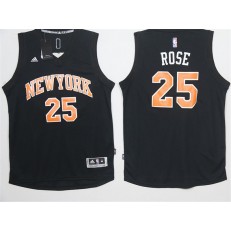 New York Knicks #25 Derrick Rose Black 2016 Stitched NBA Jersey
